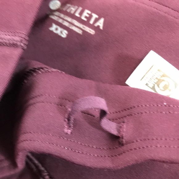 Athleta All in Structure Tights Leggings 7/8 Women XXS  Burgundy Pink Inseam 25” - Picture 7 of 16